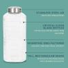 image:imageGibson Home Aspen Heights 2 Pack 33 OZ 1 Liters Large Embossed Reusable Glass Bottles wAirtight Leakproof Stainless Steel Lid Pitcher for Water Milk Juice  Dishwasher SafeWhistler Peak 64oz