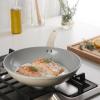 image:imageGibson Home Barnsdall 2 Piece 8 amp 10 Inch Aluminum Fry Pan Cookware NonToxic Ceramic Non Stick Frying Pan Kitchen Egg Pan Omelet Pan Always Pan Pots and Pans Linen White Induction SafeLinen