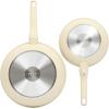 image:imageGibson Home Barnsdall 2 Piece 8 amp 10 Inch Aluminum Fry Pan Cookware NonToxic Ceramic Non Stick Frying Pan Kitchen Egg Pan Omelet Pan Always Pan Pots and Pans Linen White Induction SafeLinen