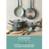 image:imageGibson Home Barnsdall 2 Piece 8 amp 10 Inch Aluminum Fry Pan Cookware NonToxic Ceramic Non Stick Frying Pan Kitchen Egg Pan Omelet Pan Always Pan Pots and Pans Linen White Induction SafeSage Green