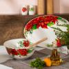 image:imageGibson Home Decorated Porcelain 4Piece Serving amp Accessories Set Magic Poinsettia