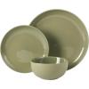 image:imageGibson Home Dempsey Road 12Piece Stoneware Dinnerware Set  Service for 4 Round Black Plates and Bowls Durable Solid Color Modern Embossed Dish Set Microwave amp Dishwasher SafeGreen Rockaway  MatteShiny