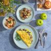 image:imageGibson Home Dempsey Road 12Piece Stoneware Dinnerware Set  Service for 4 Round Black Plates and Bowls Durable Solid Color Modern Embossed Dish Set Microwave amp Dishwasher SafeMatte Teal Rockaway