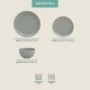 image:imageGibson Home Dempsey Road 12Piece Stoneware Dinnerware Set  Service for 4 Round Black Plates and Bowls Durable Solid Color Modern Embossed Dish Set Microwave amp Dishwasher SafeMatte Grey Rockaway
