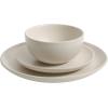 image:imageGibson Home Dempsey Road 12Piece Stoneware Dinnerware Set  Service for 4 Round Black Plates and Bowls Durable Solid Color Modern Embossed Dish Set Microwave amp Dishwasher SafeCream Rockaway