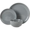 image:imageGibson Home Dempsey Road 12Piece Stoneware Dinnerware Set  Service for 4 Round Black Plates and Bowls Durable Solid Color Modern Embossed Dish Set Microwave amp Dishwasher SafeAssorted Colors Rockaway  MatteShiny