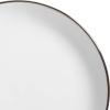 image:imageGibson Home Dempsey Road 12Piece Stoneware Dinnerware Set  Service for 4 Round Black Plates and Bowls Durable Solid Color Modern Embossed Dish Set Microwave amp Dishwasher SafeMatte WhiteMetallic Rim Rockaway