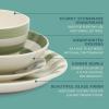 image:imageGibson Home Dempsey Road 12Piece Stoneware Dinnerware Set  Service for 4 Round Black Plates and Bowls Durable Solid Color Modern Embossed Dish Set Microwave amp Dishwasher SafeGreen Striped Kenwood Shores