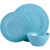 image:imageGibson Home Fairhope 12Piece Matte Black Melamine Dinnerware Set  Durable Lightweight Plates and Bowls Kitchen Dining SetAssorted II