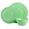 image:imageGibson Home Fairhope 12Piece Matte Black Melamine Dinnerware Set  Durable Lightweight Plates and Bowls Kitchen Dining SetAssorted II