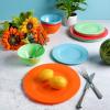 image:imageGibson Home Fairhope 12Piece Matte Black Melamine Dinnerware Set  Durable Lightweight Plates and Bowls Kitchen Dining SetAssorted II