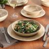 image:imageGibson Home Fairhope 12Piece Matte Black Melamine Dinnerware Set  Durable Lightweight Plates and Bowls Kitchen Dining SetBeige Casper Court