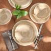 image:imageGibson Home Fairhope 12Piece Matte Black Melamine Dinnerware Set  Durable Lightweight Plates and Bowls Kitchen Dining SetBeige Casper Court