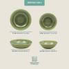 image:imageGibson Home Fairhope 12Piece Matte Black Melamine Dinnerware Set  Durable Lightweight Plates and Bowls Kitchen Dining SetGreen Casper Court
