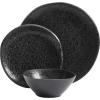 image:imageGibson Home Fairhope 12Piece Matte Black Melamine Dinnerware Set  Durable Lightweight Plates and Bowls Kitchen Dining SetMatte Black