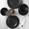 image:imageGibson Home Fairhope 12Piece Matte Black Melamine Dinnerware Set  Durable Lightweight Plates and Bowls Kitchen Dining SetMatte Black