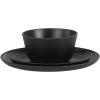 image:imageGibson Home Fairhope 12Piece Matte Black Melamine Dinnerware Set  Durable Lightweight Plates and Bowls Kitchen Dining SetMatte Black Fairhope