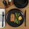 image:imageGibson Home Fairhope 12Piece Matte Black Melamine Dinnerware Set  Durable Lightweight Plates and Bowls Kitchen Dining SetMatte Black Fairhope