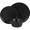 image:imageGibson Home Fairhope 12Piece Matte Black Melamine Dinnerware Set  Durable Lightweight Plates and Bowls Kitchen Dining SetMatte Black Fairhope