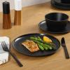 image:imageGibson Home Fairhope 12Piece Matte Black Melamine Dinnerware Set  Durable Lightweight Plates and Bowls Kitchen Dining SetMatte Black Fairhope