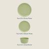 image:imageGibson Home Fairhope 12Piece Matte Black Melamine Dinnerware Set  Durable Lightweight Plates and Bowls Kitchen Dining SetMatte Green Fairhope