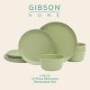 image:imageGibson Home Fairhope 12Piece Matte Black Melamine Dinnerware Set  Durable Lightweight Plates and Bowls Kitchen Dining SetMatte Green Fairhope