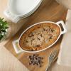 image:imageGibson Home Gracious Dining 26Qt White Stoneware Covered Baking Dish wMultiPurpose Lid  127 x 9 Rectangular Oven Safe Casserole Lasagna amp Roasting Baker Lid Doubles as Serveware or TrivetWhite  15oz Oval Set of 4