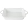 image:imageGibson Home Gracious Dining 26Qt White Stoneware Covered Baking Dish wMultiPurpose Lid  127 x 9 Rectangular Oven Safe Casserole Lasagna amp Roasting Baker Lid Doubles as Serveware or TrivetWhite  25Qt Rectangular