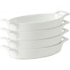 image:imageGibson Home Gracious Dining 26Qt White Stoneware Covered Baking Dish wMultiPurpose Lid  127 x 9 Rectangular Oven Safe Casserole Lasagna amp Roasting Baker Lid Doubles as Serveware or TrivetWhite  15oz Oval Set of 4