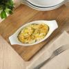 image:imageGibson Home Gracious Dining 26Qt White Stoneware Covered Baking Dish wMultiPurpose Lid  127 x 9 Rectangular Oven Safe Casserole Lasagna amp Roasting Baker Lid Doubles as Serveware or TrivetWhite  9oz Oval Set of 4