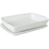 image:imageGibson Home Gracious Dining 26Qt White Stoneware Covered Baking Dish wMultiPurpose Lid  127 x 9 Rectangular Oven Safe Casserole Lasagna amp Roasting Baker Lid Doubles as Serveware or TrivetWhite  26Qt Rectangular w Lid