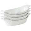 image:imageGibson Home Gracious Dining 26Qt White Stoneware Covered Baking Dish wMultiPurpose Lid  127 x 9 Rectangular Oven Safe Casserole Lasagna amp Roasting Baker Lid Doubles as Serveware or TrivetWhite  9oz Oval Set of 4
