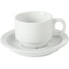 image:imageGibson Home Gracious Dining 3Ounce Espresso Cups Set of 4 Small Stackable Coffee Cups with 4 Saucers Metal Stand Ceramic Demitasse Mugs Espresso Accessories for MachineWhite Gracious Dining Espresso