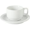 image:imageGibson Home Gracious Dining 3Ounce Espresso Cups Set of 4 Small Stackable Coffee Cups with 4 Saucers Metal Stand Ceramic Demitasse Mugs Espresso Accessories for MachineWhite Gracious Dining Cappuccino
