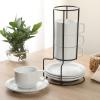 image:imageGibson Home Gracious Dining 3Ounce Espresso Cups Set of 4 Small Stackable Coffee Cups with 4 Saucers Metal Stand Ceramic Demitasse Mugs Espresso Accessories for MachineWhite Gracious Dining Cappuccino