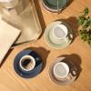 image:imageGibson Home Gracious Dining 3Ounce Espresso Cups Set of 4 Small Stackable Coffee Cups with 4 Saucers Metal Stand Ceramic Demitasse Mugs Espresso Accessories for MachineAssorted Colors Brew Harmony