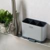 image:imageGibson Home Ledgebrook Sink Caddy With Metal Panel Sponge Holder for Kitchen Sink Countertop Organizer and Storage Essentials With Drain BoardStainless Steel
