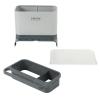 image:imageGibson Home Ledgebrook Sink Caddy With Metal Panel Sponge Holder for Kitchen Sink Countertop Organizer and Storage Essentials With Drain BoardStainless Steel