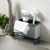 image:imageGibson Home Ledgebrook Sink Caddy With Metal Panel Sponge Holder for Kitchen Sink Countertop Organizer and Storage Essentials With Drain BoardStainless Steel