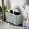 image:imageGibson Home Ledgebrook Sink Caddy With Metal Panel Sponge Holder for Kitchen Sink Countertop Organizer and Storage Essentials With Drain BoardStainless Steel