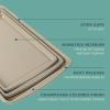 image:imageGibson Home Lyneham 3 Piece Carbon Steel Nonstick Kitchen Baking PansCookie Sheet Bakeware Set Premium PFA Nonstick Material  Champagne GoldChampagne Gold