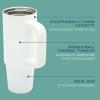 image:imageGibson Home Marina 29Ounce Stainless Steel Travel Tumbler with Carry Handle and Lid Double Wall Insulated Mug LeakResistant Fits Car Cup Holder Matte WhiteMatte White