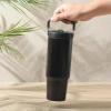 image:imageGibson Home Marina 29Ounce Stainless Steel Travel Tumbler with Carry Handle and Lid Double Wall Insulated Mug LeakResistant Fits Car Cup Holder Matte WhiteMatte Black w Carry Handle