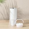image:imageGibson Home Marina 29Ounce Stainless Steel Travel Tumbler with Carry Handle and Lid Double Wall Insulated Mug LeakResistant Fits Car Cup Holder Matte WhiteMatte White w Carry Handle