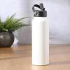 image:imageGibson Home Marina 29Ounce Stainless Steel Travel Tumbler with Carry Handle and Lid Double Wall Insulated Mug LeakResistant Fits Car Cup Holder Matte WhiteWhite