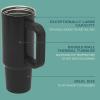 image:imageGibson Home Marina 29Ounce Stainless Steel Travel Tumbler with Carry Handle and Lid Double Wall Insulated Mug LeakResistant Fits Car Cup Holder Matte WhiteMatte Black