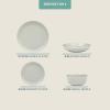 image:imageGibson Home Melbourne White Plates and Bowls Set 16 Piece Embossed Ceramic Dinnerware Set  Service for 4 Dishes  With Pasta BowlGrey Summer Shades