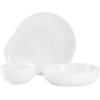 image:imageGibson Home Melbourne White Plates and Bowls Set 16 Piece Embossed Ceramic Dinnerware Set  Service for 4 Dishes  With Pasta BowlWhite Gracious Dining