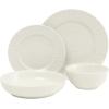 image:imageGibson Home Melbourne White Plates and Bowls Set 16 Piece Embossed Ceramic Dinnerware Set  Service for 4 Dishes  With Pasta BowlWhite Melbourne