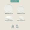 image:imageGibson Home Melbourne White Plates and Bowls Set 16 Piece Embossed Ceramic Dinnerware Set  Service for 4 Dishes  With Pasta BowlWhite Oslo